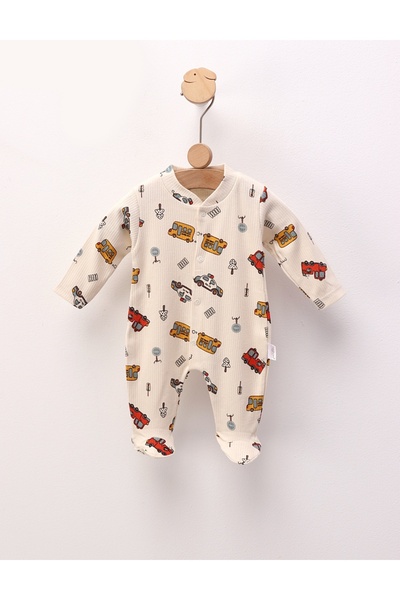 MiniKids Ολόσωμη φόρμα City Cars, κρεμ μοντέλο