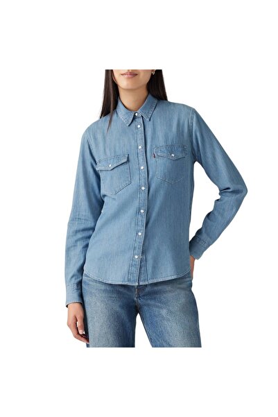 Levis ΕΜβληματικό μακρυμάνικο πουκάμισο γουέστερν, σε ξεβαμμένο ινδίγκο, μέγε...