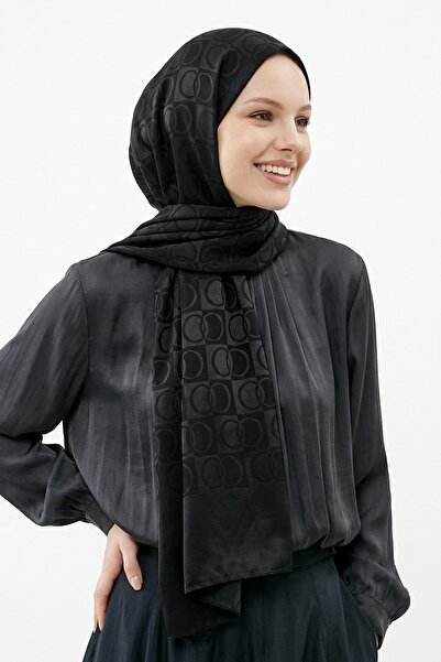 InStyle Μαύρο σάλι Naiya με σχέδιο αλυσίδας