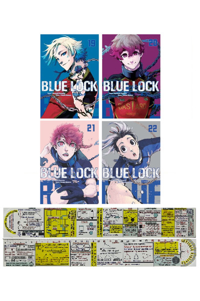 Komik Şeyler Blue Lock 19-20-21-22. Ciltler Manga Seti + Özel Cetvel