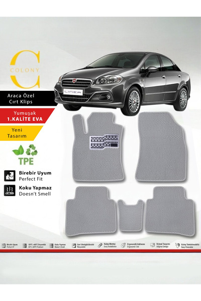 COLONY Fiat Linea Hücreli Premium 1.Kalite Eva Paspas Seti Paspas Takımı & Me...