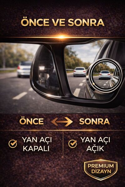 babikamium Kör Nokta Aynası 2’li Set – Mini Oval Geniş Açılı Dikiz Aynası, Park & Geri Manevra Yardımcı, Araç İ