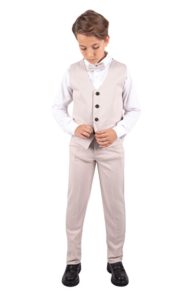 MiniKids Κομψό κοστούμι τεσσάρων τεμαχίων EliteClass κρεμ