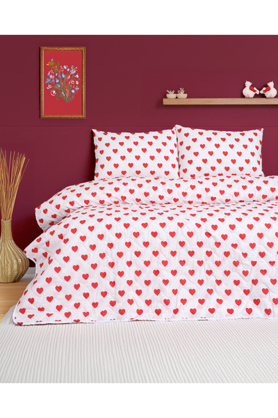 Arma Concept Διπλό κάλυμμα κρεβατιού πολλαπλών χρήσεων με σχέδιο καρδιάς & πι...