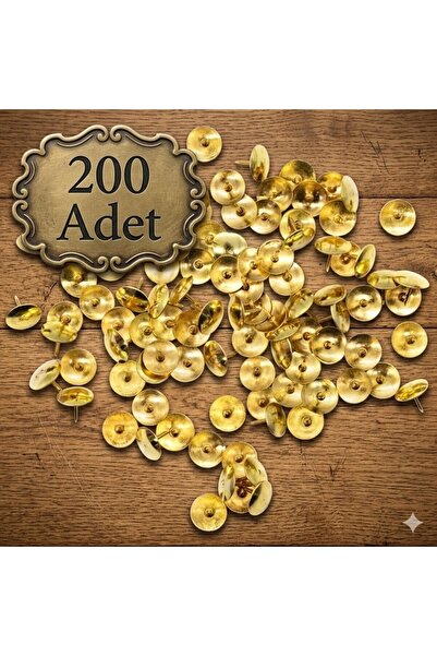 Neler Geldi Neler 200 Adet Raptiye Metal Raptiye Sarı Raptiye Çivisi Gold Ren...