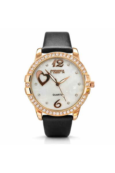 Francesca di Geneva Ladies watch, Black strap,