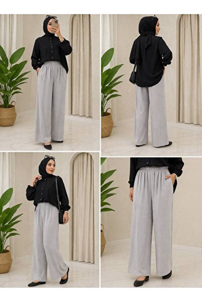 İLGEN FASHİON Παντελόνι με ελαστική μέση και μπατζάκια σε σχήμα σωλήνα – Άνετ...