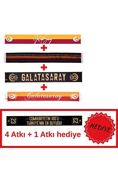 Galatasaray Σετ κασκόλ 4+1 με δώρο με άδεια χρήσης