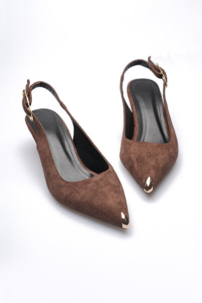 CİMİLİ SHOES Γυναικείο μαύρο σουέτ με μεταλλική λεπτομέρεια στα δάχτυλα και τ...