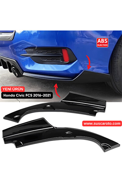 ŞüsCarOto Aksesuar Honda Civic FC5 2016-2021 Uyumlu Arka Flap Ek Kanatlı ABS ...