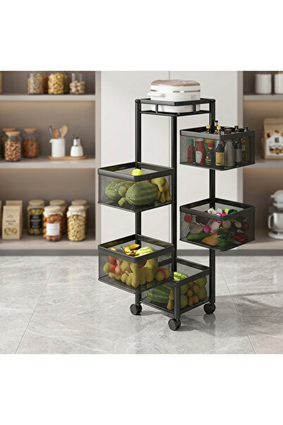 Destello ®   Κινητός Οργανωτής 5 Επιπέδων με Περιστρεφόμενο Ράφι 360°, Μεταλλ...