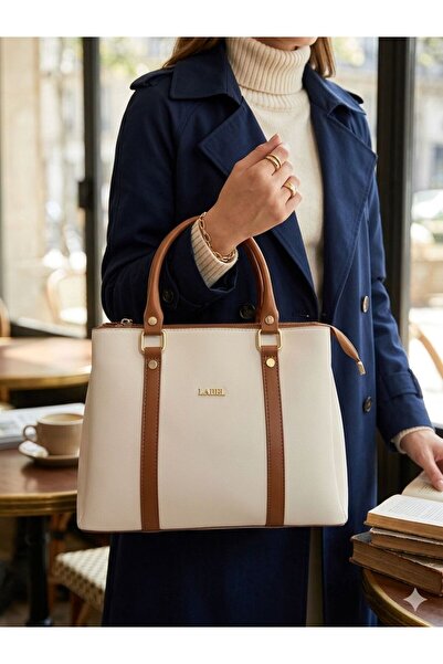 bag Women's Beige Color Large Size Quality Hand and Shoulder Bag