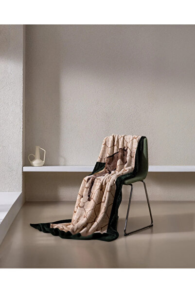 Madame Coco Κουβέρτα τηλεόρασης Veauro Welsoft με τύπωμα - Μπεζ/Πράσινο