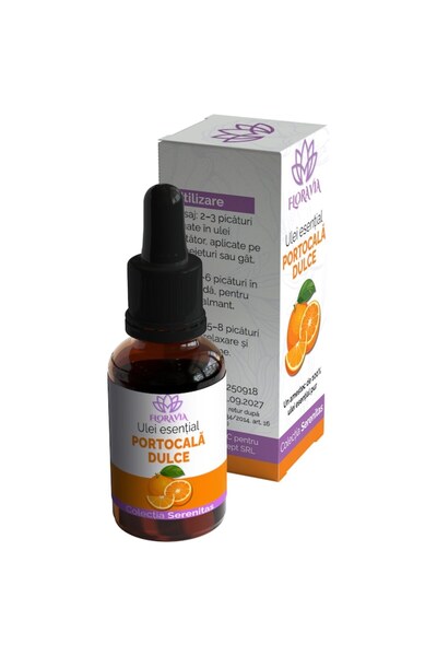 Floravia Ulei Esential Floravia, Portocala Dulce, 10ml, 100% Pur si , Stare de Bine, Parfum Citric, Cu