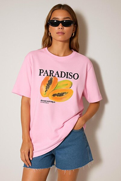 DM DOLCE MORE Μπλουζάκι με στάμπα PARADISO, OVERSIZED, UNISEX, 1PV1
