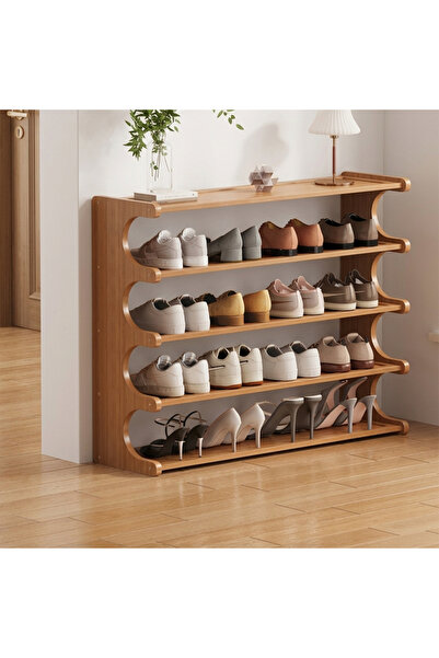 Destello ®   Πενταόροφη Ξύλινη Παπουτσοθήκη Εισόδου, 80 x 20 x 68 εκ.