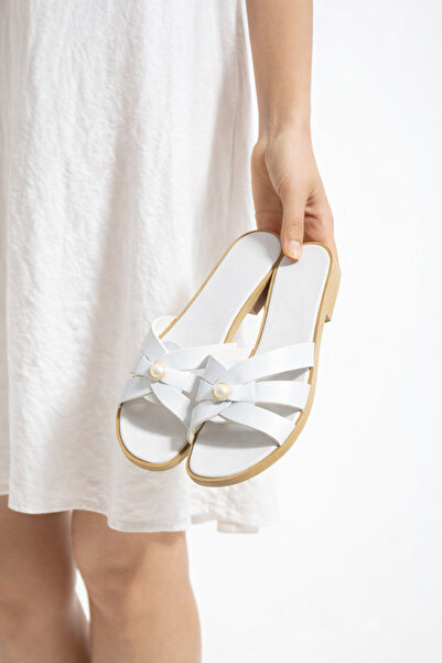 FootFrenzy Mia Women's Cross-Strap Slippers – Casual Stylish Flat Sole Summer...