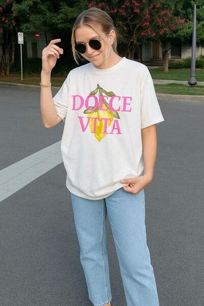 BENROMA تي شيرت مطبوع من DOLCE VITA مقاس كبير للجنسين 1PV5