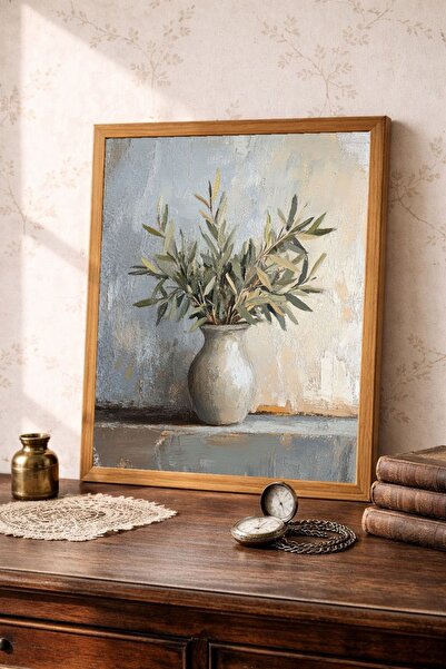 Tuba Decor Tablou cu ramă dintr-o singură bucată din lemn, serie vintage