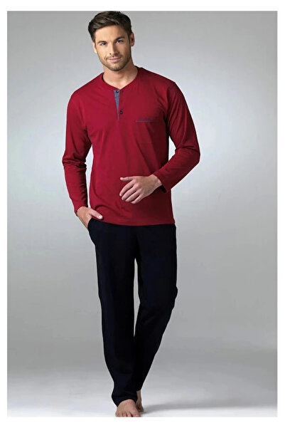 Pierre Cardin 100% Cotton Luxury Men's Long Sleeve Pajama Set in Box