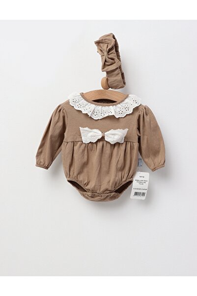 MiniKids Κορμάκι Ιζαμπέλα με κορδέλα για το κεφάλι, μπεζ