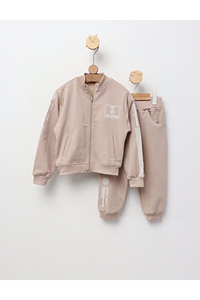 MiniKids Σετ φόρμας για αγόρια, Συλλογή 2025, μπεζ μοντέλο