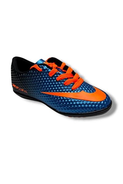 Walked 401-26 Παιδικά παπούτσια γηπέδου με μοκέτα Μπλε Πορτοκαλί 36-39