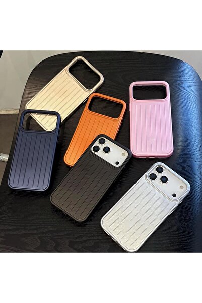 Noppax İphone 17 Pro Max Uyumlu Rimowa Çizgili Premium Kılıf Arka Kapak Çizgili