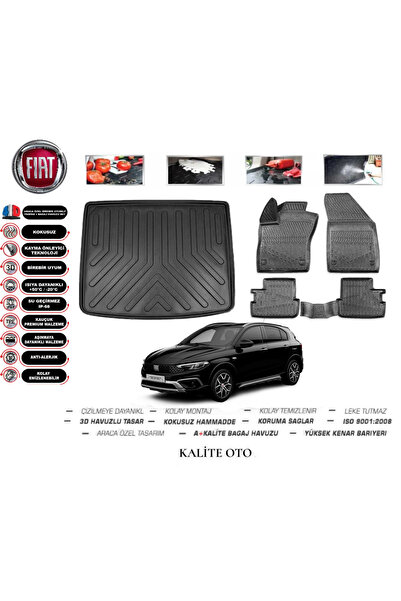 ko kaliteoto Fiat Egea Cross 2023 Model 4D Bagaj Havuzu+Paspas Seti Maximum S...