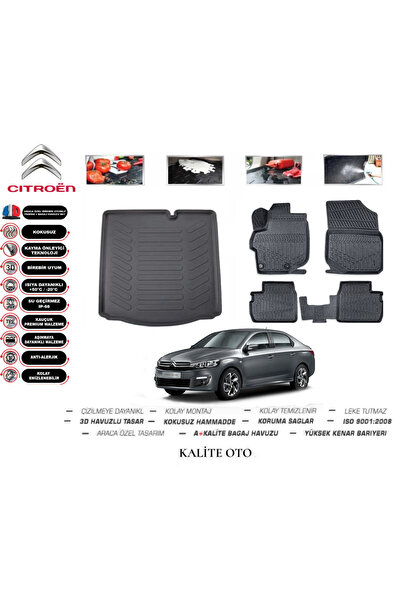 Citroen C-Elysee 2020 Model 4D Bagaj Havuzu+Paspas Seti Maximum Serisi