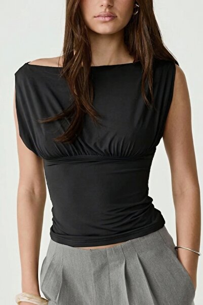 JE-TU Μπλούζα με ντραπέ σχέδιο και λεπτομέρεια στη μέση JT9431