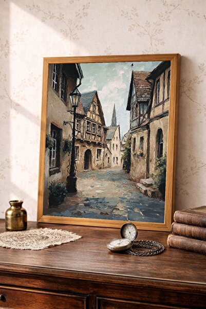 Tuba Decor Tablou cu ramă dintr-o singură bucată din lemn, serie vintage