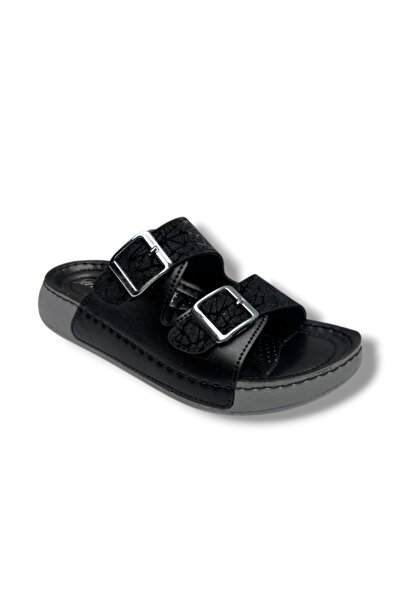 Serra 4005-1-26 Sİimli Δερμάτινες Ανατομικές Γυναικείες Παντόφλες με Διπλή Πό...