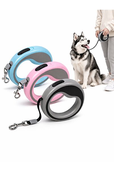 HAYHAYPETSHOP 2.5 metre ergonomik halka model makaralı gezdirme köpek tasma u...