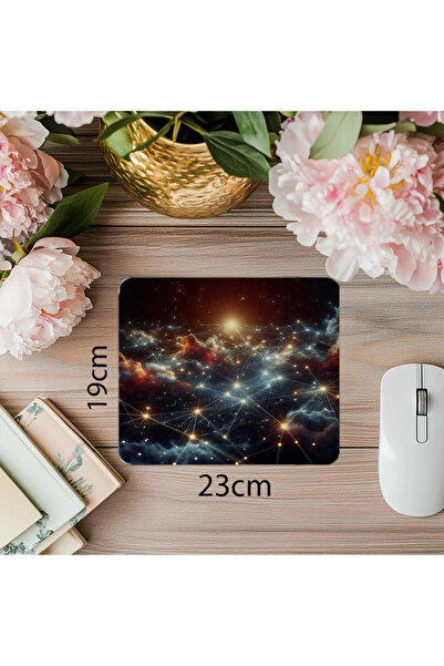 Empressco Mouse Pad spațial modern cu tematică astronomică - 19x23 cm 2 mm dr...