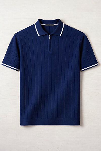 legends butik Erkek Fitilli Triko Polo Yaka Tişört – Terletmeyen Pamuklu Yazl...