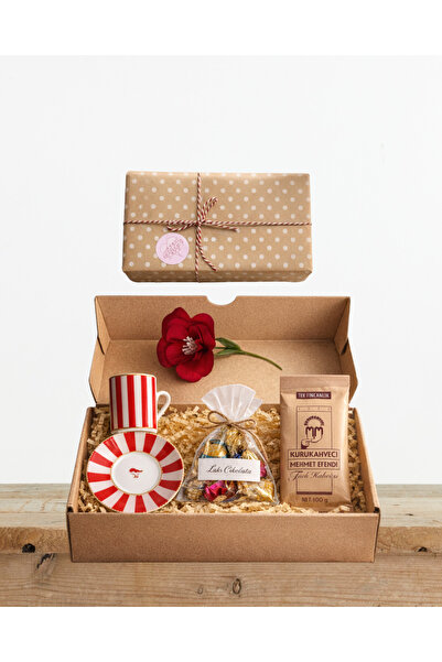 Cihania Store Özel Gün Hediye Kutusu - Kahve Fincanı, Türk Kahvesi, Çikolata ...