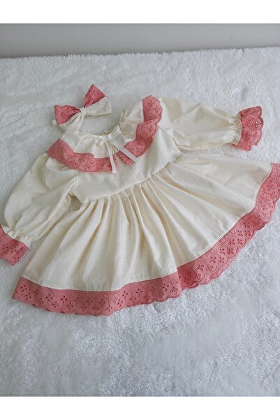 Elwirababyboutiqe Φόρεμα μουσελίνας με λεπτομέρειες σε σχέδιο φύλλων