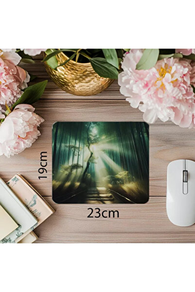 Empressco Mousepad Bamboo Forest cu lumină - 19x23 cm 2 mm dreptunghiulară im...