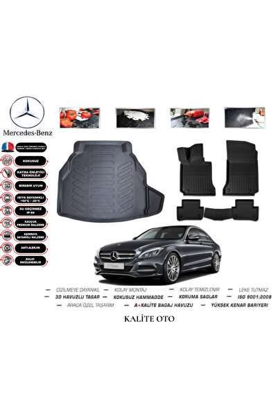 Mercedes C Seri W205 Plastik Setli 2020 Model 4D Bagaj Havuzu+Paspas Seti Maximum Serisi