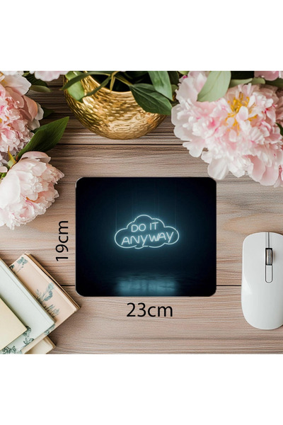 Empressco Mousepad neon agățat cu Do It Anyway scris - 19x23 cm 2 mm dreptung...