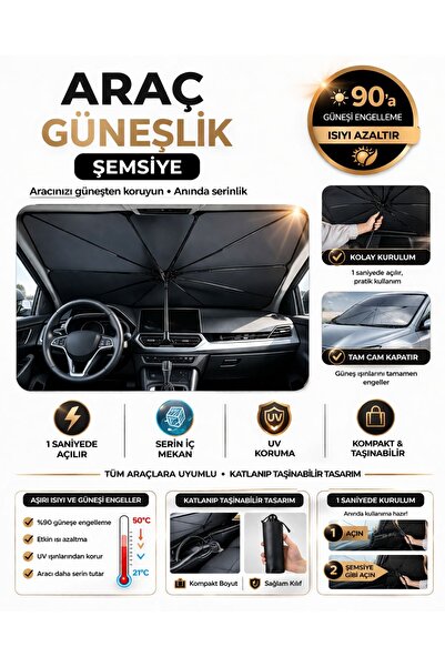 HAYHAYPETSHOP Araç Güneşlik Şemsiye Katlanıp Taşınabilir, UV Engelleyici, Tüm...