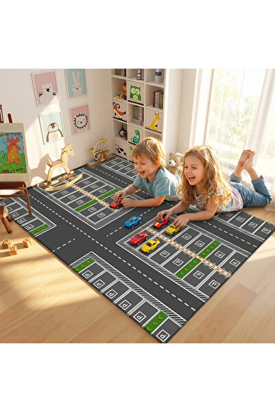 Destello ®   Χαλάκι παιχνιδιού με σχέδιο πόλης και χώρου στάθμευσης αυτοκινήτ...