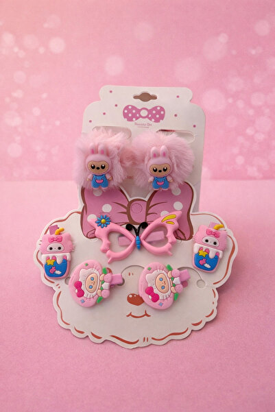 KZNovaStyle Cute Figured Plush Girls' Hair Clip Set – Colorful Clips & Elasti...