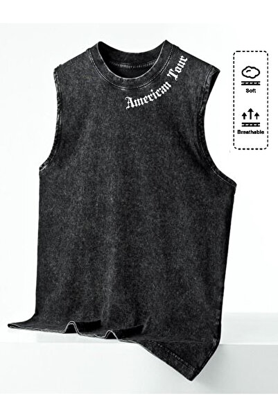 valeriae Ανδρικό αμάνικο μπλουζάκι της σειράς Premium με vintage εφέ και άνετ...