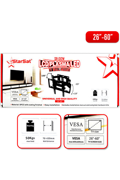 STARSAT حامل تلفزيون جداري 012W (26-60 بوصة)