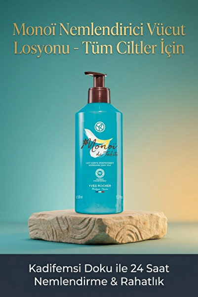 Yves Rocher Monoi Nemlendirici Vücut Losyonu 390 ml Vegan Tüm Ciltler İçin 24...