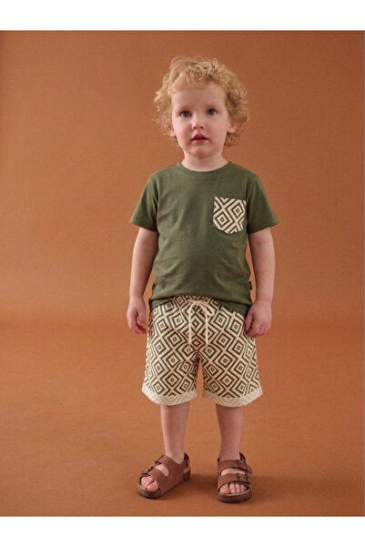 Daisy Dolly Σετ βαμβακερό σορτς με σχέδιο μπακλαβά για αγόρια