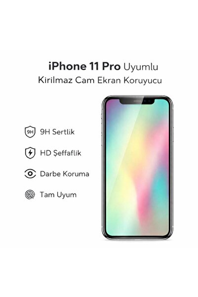 Avcı Teknoloji Market واقي شاشة زجاجي مقاوم للكسر متوافق مع هاتف iPhone 11 Pr...