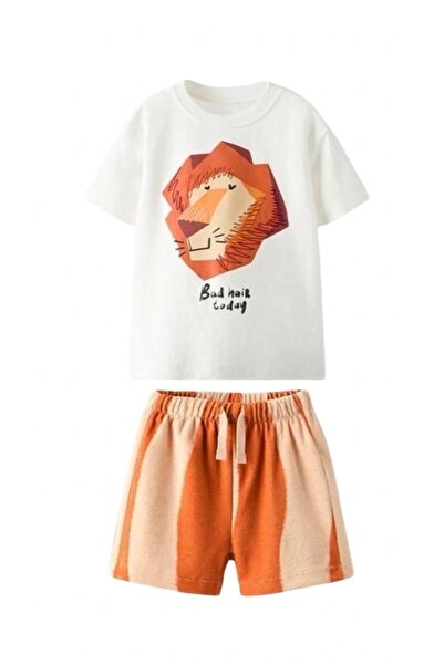 Daisy Dolly Σετ βαμβακερό σορτς με στάμπα λιοντάρι για αγόρια